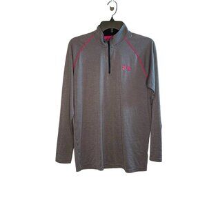 Under Armour women's Heatgear  Activewear pullover gray 1/4 Zip Logo size Small
